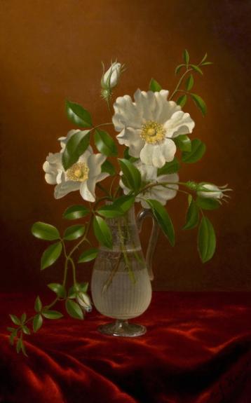 Cherokee Roses In A Glass Vase