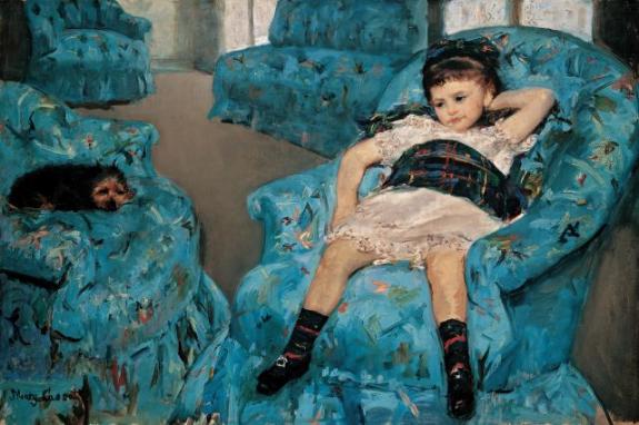 Little Girl In A Blue Armchair
