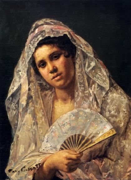 Spanish Dancer Wearing A Lace Mantilla 1873