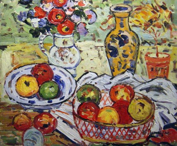 Still Life With Apples, Grapes And A Pot of Jam