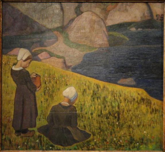 Breton Women In A Seaside Field