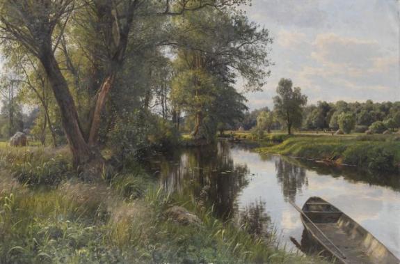 Summer Landscape With River Floodplain