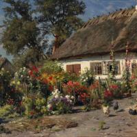 A Cottage Garden With Chickens