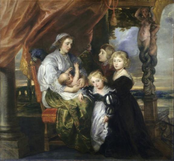Deborah Kip, Wife Of Sir Balthasar Gerbier, And Her Children