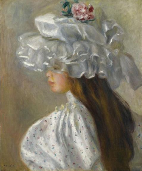 Femme Au Chapeau Blanc