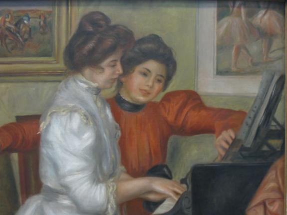 Yvonne Et Christine Lerolle Au Piano