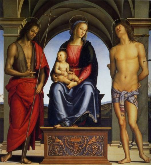 Madonna With Child Enthroned Between St. John The Baptist And St. Sebastian