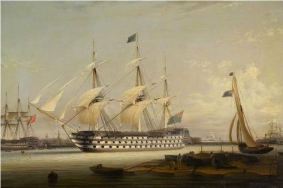 Hms 'Britannia' Entering Portsmouth Harbour