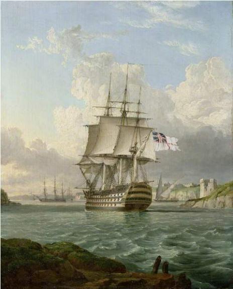 Hms 'Britannia' Leaving A Mediterranean Harbour