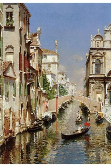 A Venetian Canal With The Scuola Grande Di San Marco And Campo San Giovanni E Paolo