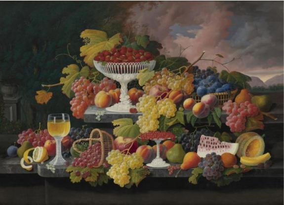 Still Life With Fruit In A Landscape