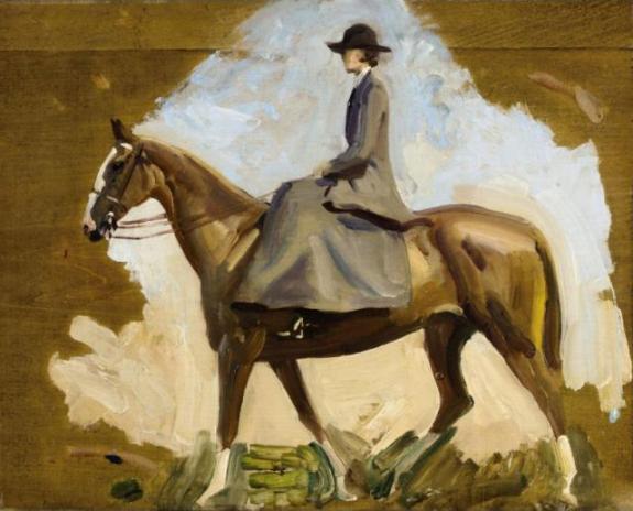 Portrait Of Lady Barbara Lowther On Horseback