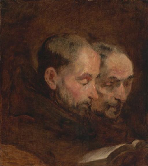 A Copy After A Painting Traditionally Attributed To Van Dyck Of Two Monks Reading