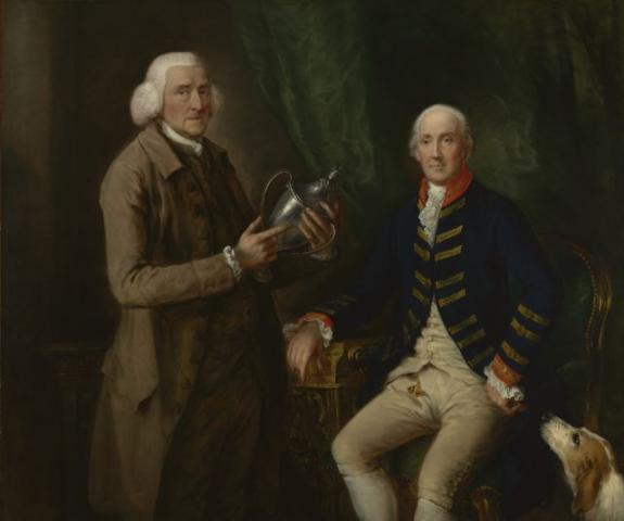 Portrait of William Anne Hollis, 4th Earl of Essex, Presenting a Cup to Thomas Clutterbuck of Watford