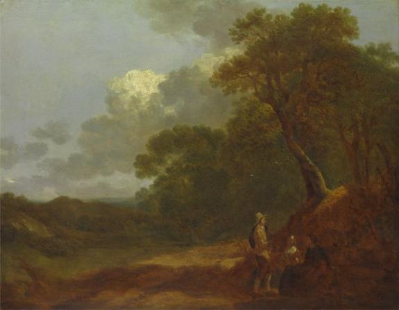 Wooded Landscape With A Man Talking To Two Seated Women