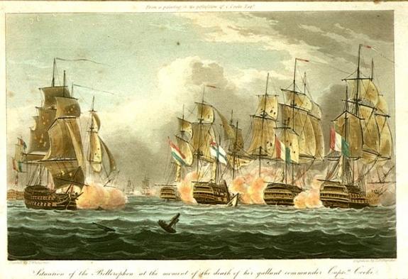 Situation Of The Bellerophon At The Moment Of The Death Of Her Gallant Commander Captn. Cooke