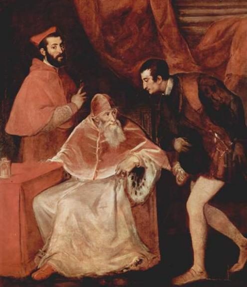 Ritratto Di Papa Paolo III Con I Nipoti Alessandro Ed Ottavio Farnese