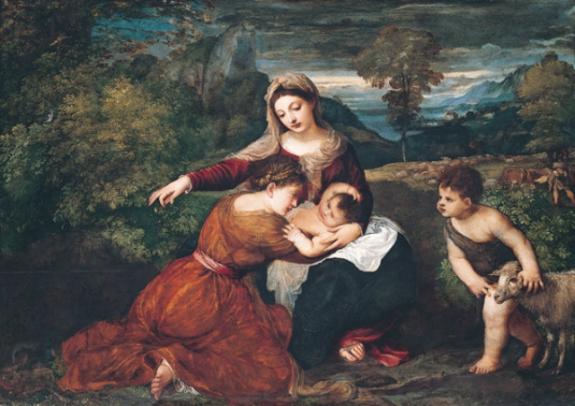 The Madonna And Child With A Female Saint And The Infant Saint John The Baptist