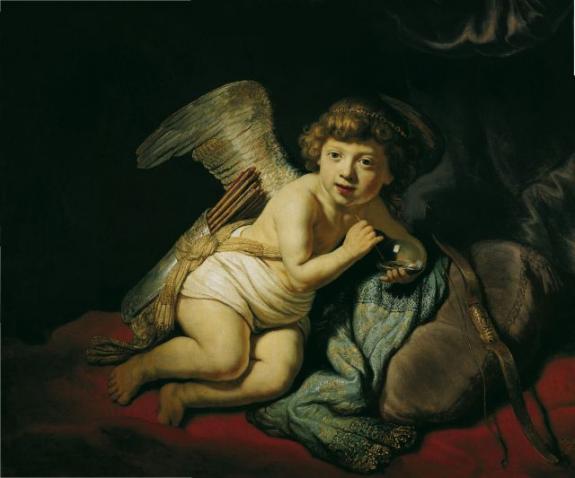 Cupid Blowing A Soap Bubble