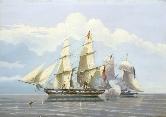 The Capture Of The Slave Formidable By Hms Buzzard